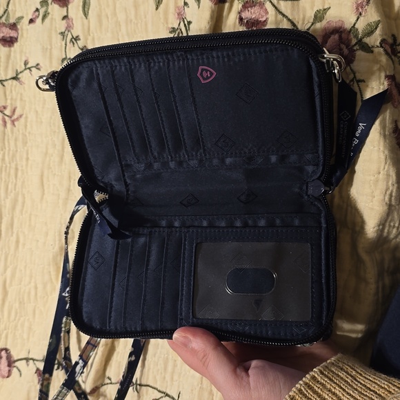 Vera Bradley RFID All In One Crossbody Bag Java Navy Camo - Picture 3 of 5